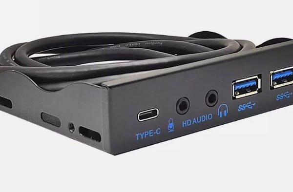 Panelowy HUB USB – 19Pin, 5-portowy, złącza USB 3.0 / USB 2.0 / USB-C