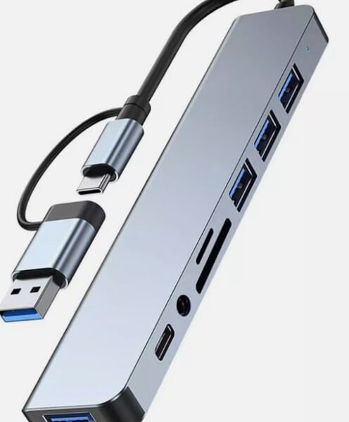 7/8-Portowy Adapter USB-C Hub – Wieloportowy Splitter o prędkości 5 Gb/s do PC, Laptopa i MacBooka (USA)