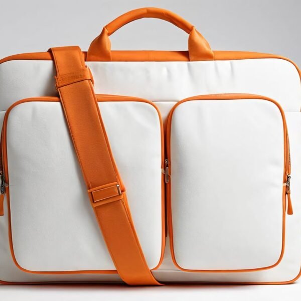 Second image of laptop bag orange white
